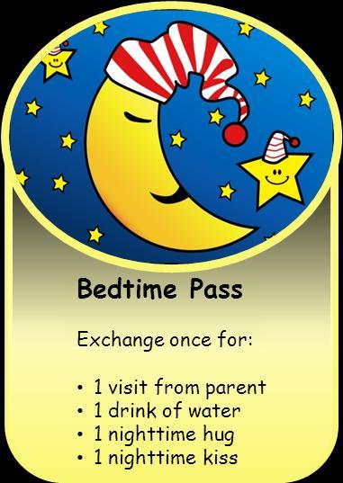 You are OK. Good night, and then leave the room. If you need to go back into the room, wait longer each time and make each visit with your child brief.
