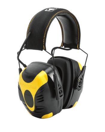 Figure 3. Uniformly-attenuating earmuffs. Figure 4. Electronic earmuffs with true-stereo microphones, volume control, and output limiting circuit. Earmuffs are available with communications circuitry.
