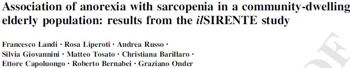 Risk factors for sarcopenia Study sample N=354 Women=236