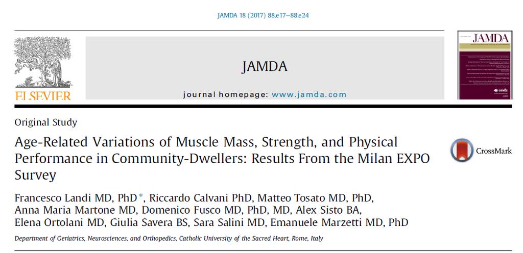 Ageing and muscle Loss of muscle mass