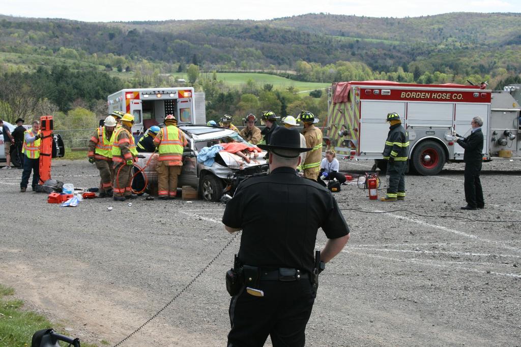 In order to make it fully realistic, the SADD chapter got all the local emergency agencies and personnel involved in the two hour event with graphically recreates a DWI fatality crash.