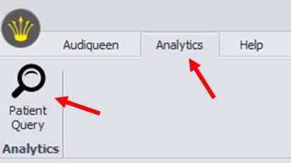 Herentalsebaan 71 108/131 14.4. AUDIQUEEN ANALYTICS Audiqueen Analytics is a powerful module to query patients and extract test results based on several criteria and to export them to Excel. 14.4.1. SET SELECTION CRITERIA FOR QUERY The first search step consists of querying patients and results based on several criteria.