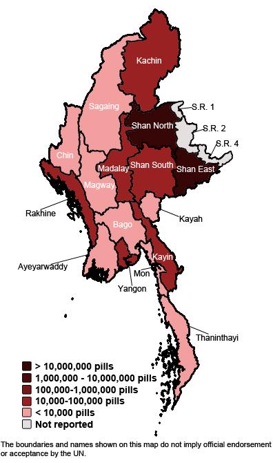 3. Meth spillover from Myanmar Major source of meth pills 2009: 23.