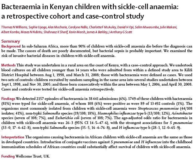Pneumococcal Disease in Africa Interpretation Introduction of conjugate vaccines against S pneumoniae and H influenzae into the childhood immunisation