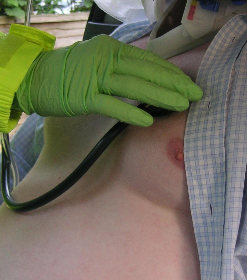 RIPPA Auscultation: Can be difficult on scene or in transit Auscultate bilaterally Apex, Base, Axilla Vital to