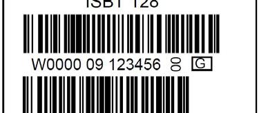 Option 1 Code 128 50 x 50 mm The text ISBT 128 to identify this as an ISBT 128 label