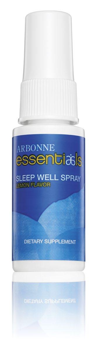 SLEEP WELL SPRAY Natural lemon-flavored spray delivers an effective dose of vegan melatonin Just seven sprays deliver melatonin and a targeted botanical blend to support the body s natural sleep
