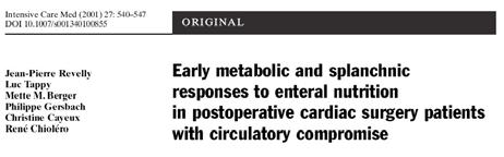 Nutr Clin Prac 23;18:285 Early Enteral Nutrition Can Be Safely Used in Hemodynamically Unstable Patients Objective Evaluate whether early EN can be used safely in hemodynamically unstable patients