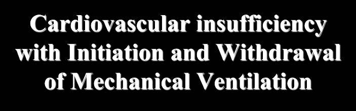 Cardiovascular insufficiency with Initiation and Withdrawal of Mechanical Ventilation