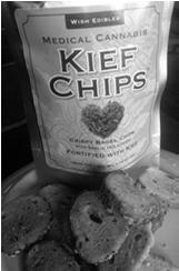 Example: These Kief chips Small print on the bottom 120mg 12 chips per bag No instruction to just eat one No website, 800 number or warnings on the bag Dosing Acceptable dose: Most recommend serving