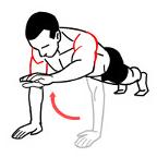 On hands and knees, or a press up position, lift one arm straight in front of body. Slowly lower back to start position. Repeat on opposite arm.