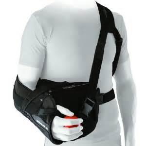 Sling Patients are placed into a sling which maintains the arm at the side and helps protect the repair Since the cuff