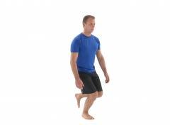 Exercise: Slowly bend your knee, if possible until it is flexed to 90 degrees, and straighten up again. Repeat on the other leg.