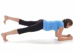 1.2 Alternate legs Starting position: Lie on your front, support upper body with forearms. Elbows directly under shoulders.
