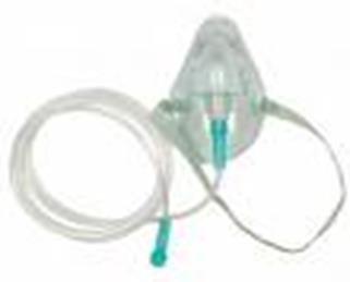 Simple Face Mask Minimum oxygen flow rate of ~5lpm in order to prevent build up of exhaled gas, high in carbon dioxide