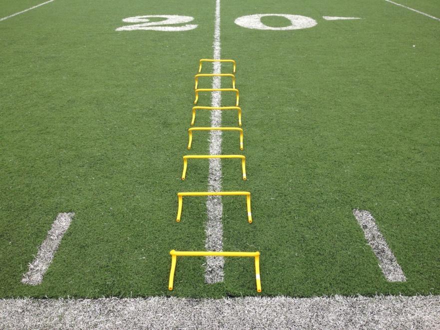 pretend to be jumping over the hurdles. A. Two foot Jump pause after each jump B. Two foot lateral jump with pause C.
