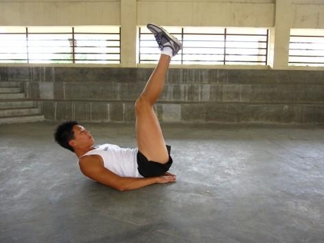 Leg Raises Place both hands under or by the side of the hip Lift your legs up till the thighs are