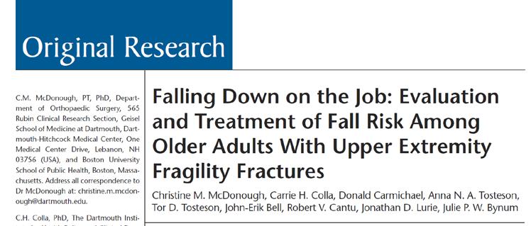 Study 3 Study 3 Methods Subjects: Fee-for-service beneficiaries age 66 to 99 treated as outpa,ents for proximal humerus or distal radius/ulna ("wrist") fragility fractures