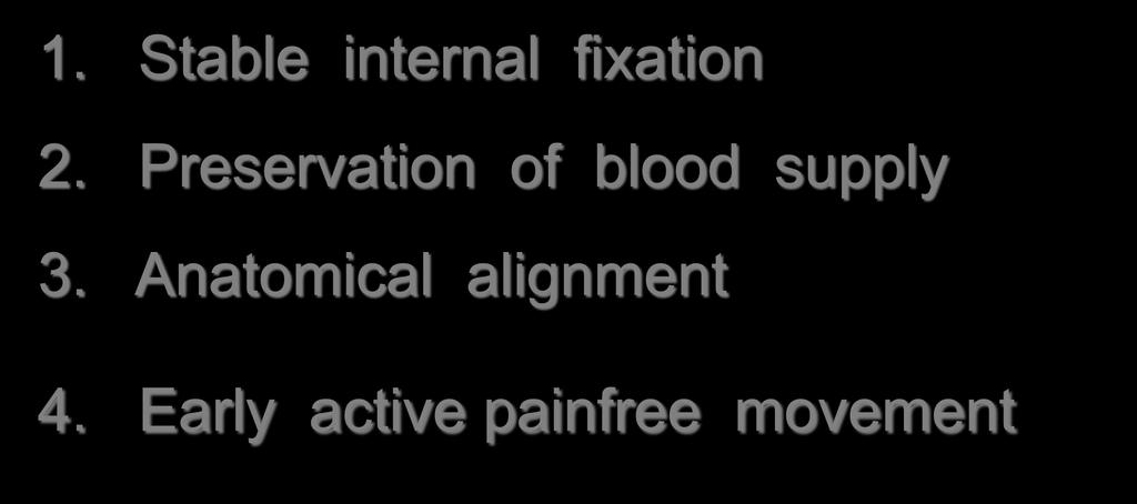 Goals of Internal Fixation 1. Stable internal fixation 2.