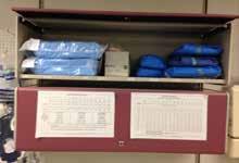 shelves in trauma 1 in the Emergency
