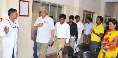 Hon ble Health Minister of Andhra Pradesh, Sri Kamineni Srinivas, visited the campus along with local MLAs, District