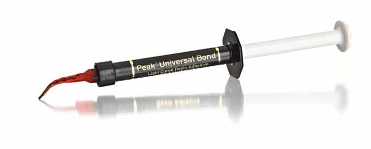 PeaK Universal Bond features a versatile formulation that bonds to dentin, enamel, porcelain, metal, composite, and zirconia.