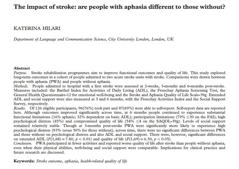 APHASIA IN