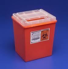 Sharps Containers Sharps such as syringes, hypodermic needles and contaminated broken glass must not be discarded in the trash.