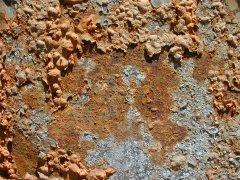 Corroded metal: pitted,
