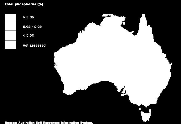 Distribution of Total P in Australian Topsoils Most