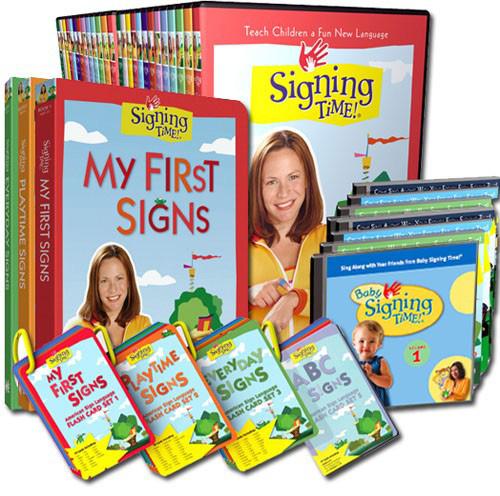 Signing Time DVDs feature children and adults who model each sign, original music, real-life scenes, and animated segments.