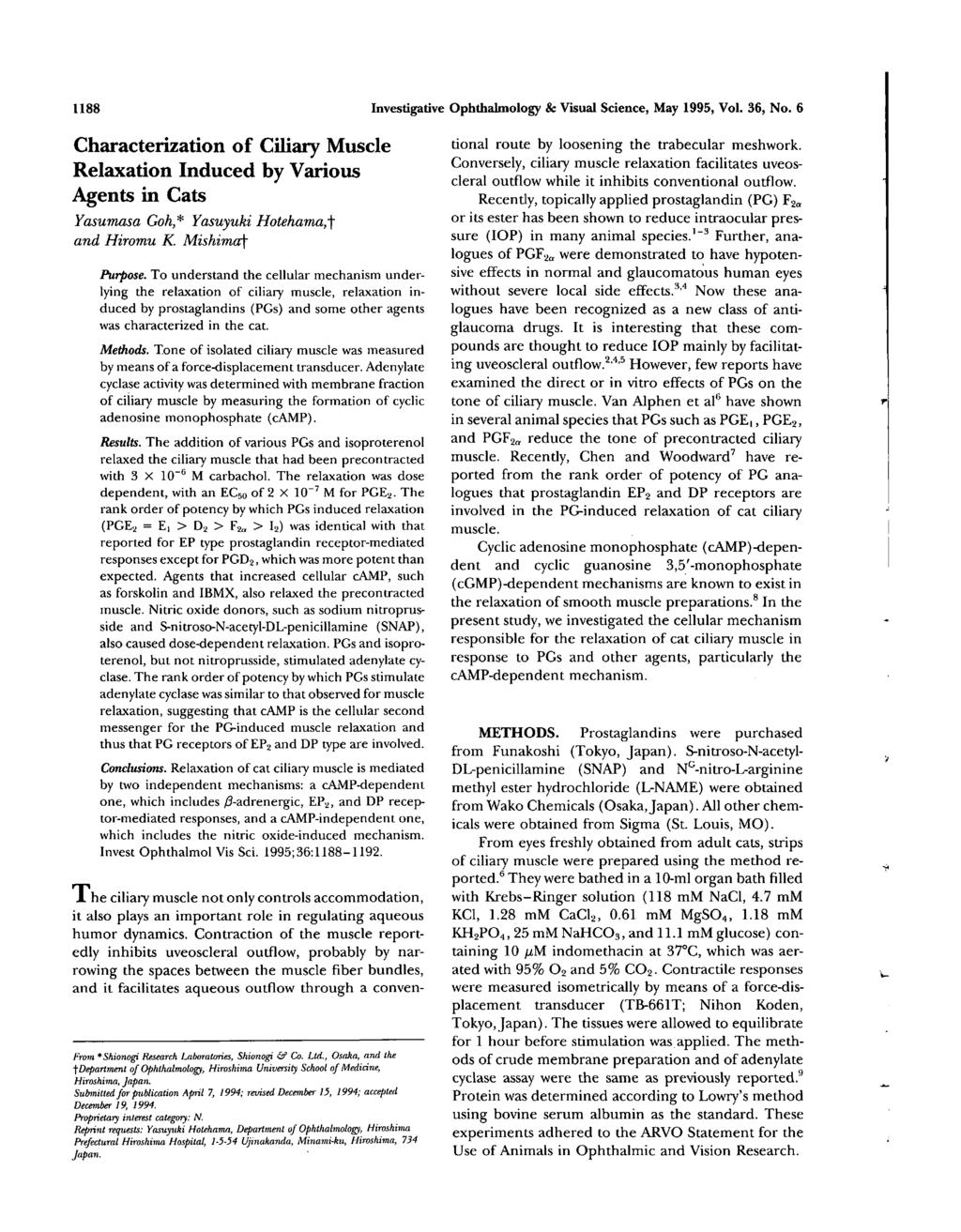 1188 Investigative Ophthalmology & Visual Science, May 1995, Vol. 36, No.