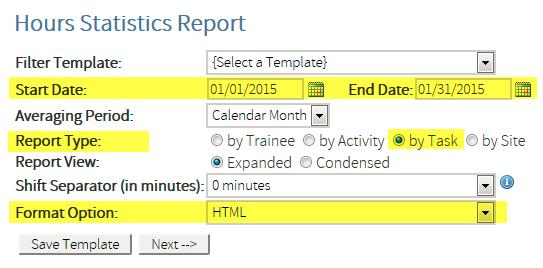 Choose HTML to view the report in E*Value; Choose MS Excel or PDF to download the report Once you run the report, you