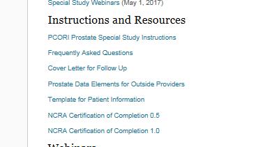Questions Updated Instructions Document Version 2 is available on the study website and CAnswer Forum Questions from previous webinars and the Canswer Forum will be included on all