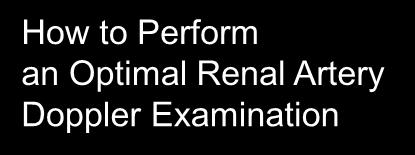 How to Perform an Optimal Renal Artery