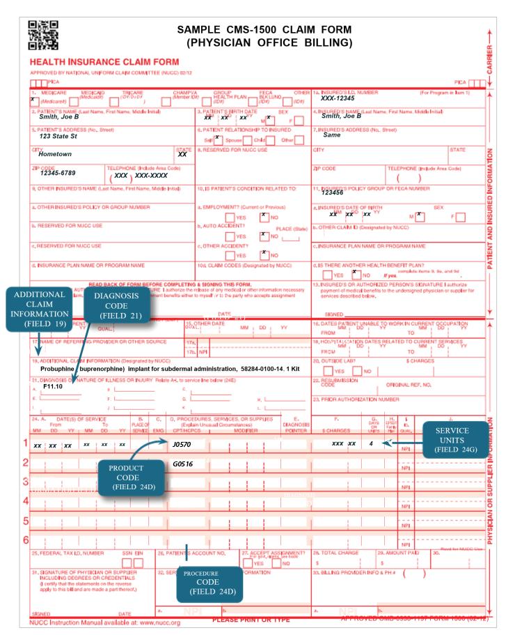 Sample CMS-1500 claim form