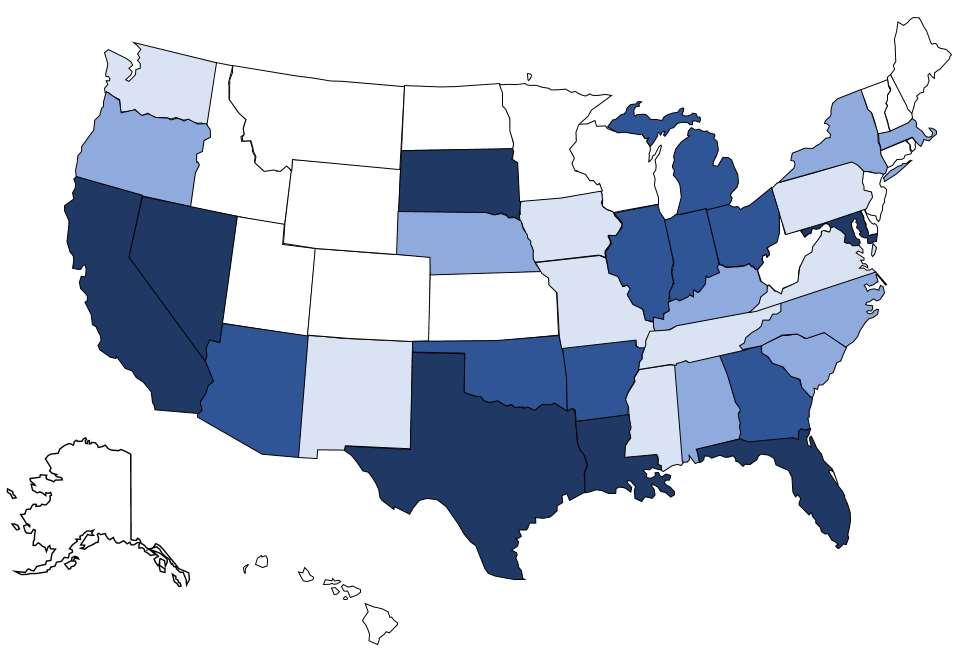 Congenital Syphilis Rates of Reported Cases by State, U.S., 2014 Rates = cases per100,000 live births 31 states reported cases in 2014 (vs.