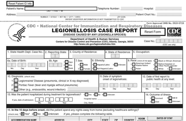 Overview Single Case Investigation LHD complete CRF on EACH confirmed legionellosis case and send to CDS Case Reporting Provider or Institutional reporting Usually by phone Setting up