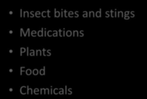 Five General Allergen Categories Insect