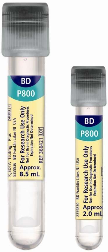 BD TM P800 for Metabolic Peptide Biomarkers Collaborators/Customers request a tube optimized for stabilization of common metabolic disease peptides