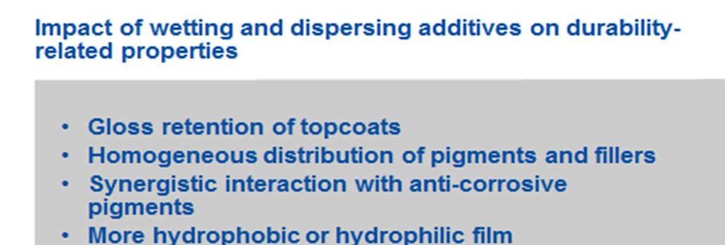 Can wetting and dispersing additives improve the durability of coatings? János Hajas BYK-Chemie, Wesel, Germany Topics: WETTING AND DISPERSING ADDITIVE, DURABILITY, CORROSION RESISTANCE 1.