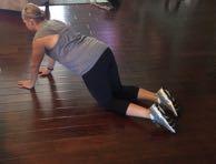 Keep your upper body in a straight line at all times, keeping your knees on the ground (use a mat if