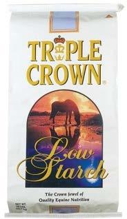Triple Crown Low Starch is a pelleted low starch and sugar (NSC) feed for horses requiring a lower diet
