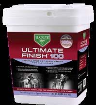 of the hindgut. Buckeye Ultimate Finish 25 is a 25% fat supplement used to increase calories without adding more grain.