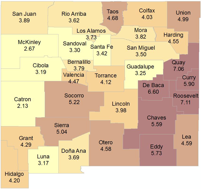 11%) counties had the highest persistent asthma prevalence (Figure 45). Figure 45.