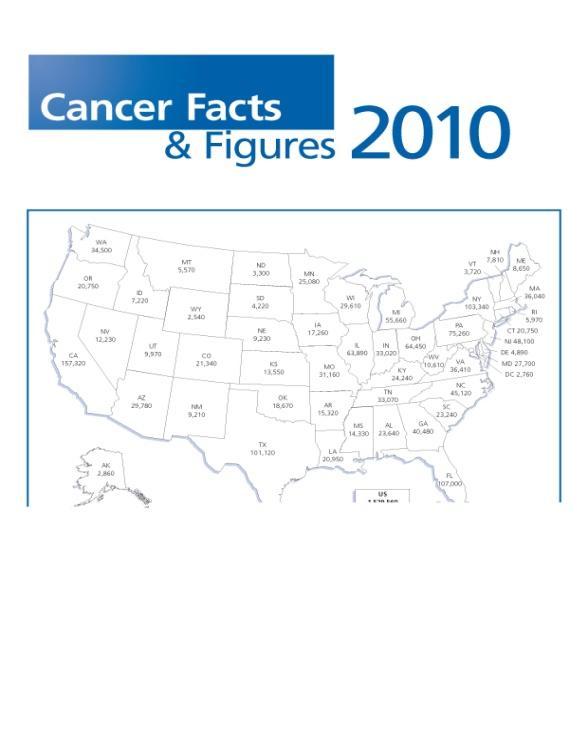 Cancer Facts & Figures American Cancer Society s Cancer Facts & Figures (CFF) estimates # new cases for current year #1 cited cancer reference, so accurate #s important Since 2007,
