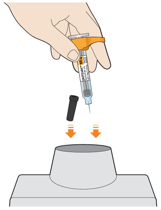 Put your used syringe and the cap into a puncture-resistant container. Always keep the container out of reach of children.