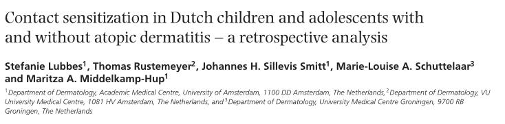 Retrospective analysis of children <17 years patch tested between 1996 and 2013 Sensitization prevalence not different in AD vs ACD Children with atopic dermatitis reacted more
