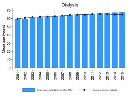 Figure 2.6. Prevalence and incidence of dialysis and renal transplants in primary kidney disease categories. Incidence includes only patients without previous renal replacement therapy.