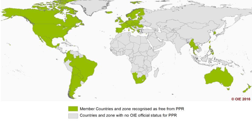 OIE Member Countries official status 2016 for PPR (last update May 2016) 54 Member